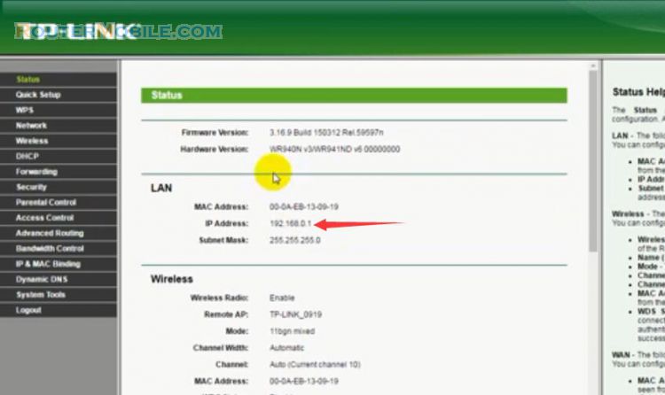 Change the wireless WiFi password of the TP-Link TL-WR940N