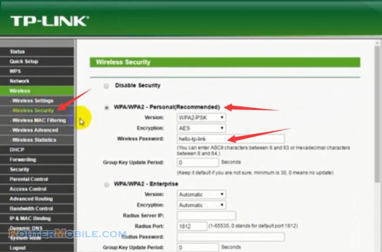 How to change the wireless WiFi password of the TP-Link TL-WR940N