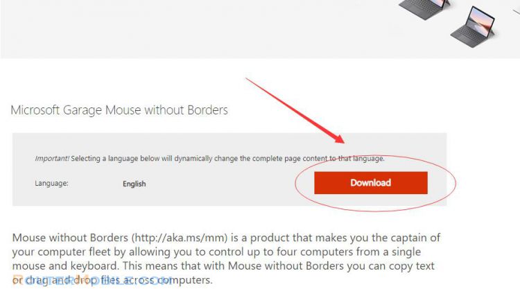 Microsoft Garage Mouse without Borders