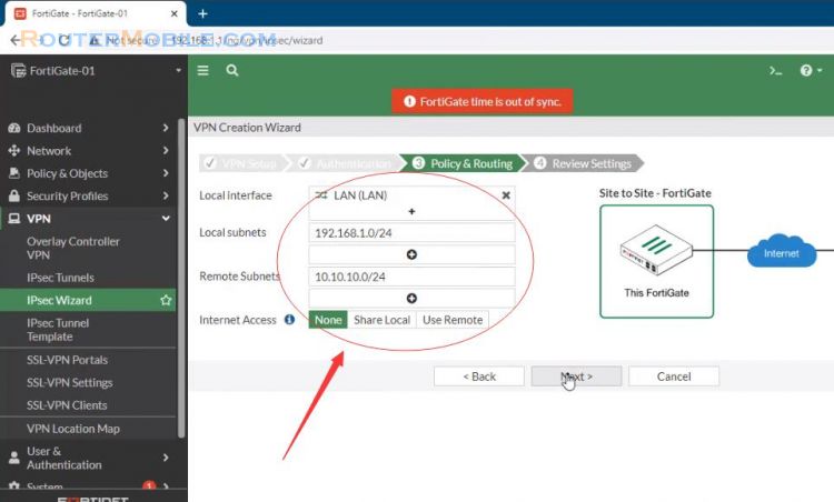 How to connect 2 FortiGate over Internet | VPN Site to Site