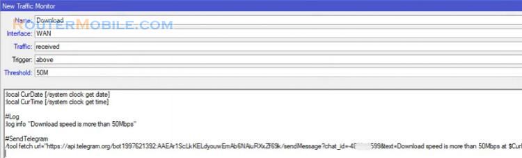 Send high traffic alerts to your phone from Mikrotik router