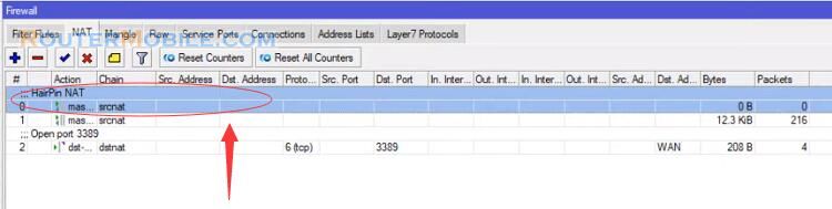 Open a port on the Mikrotik router