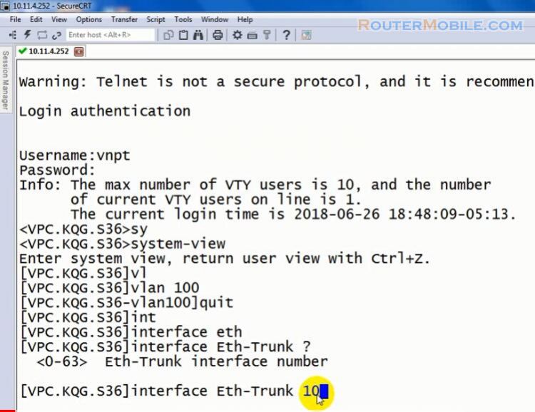 Configure Eth-Trunk on Huawei Switch