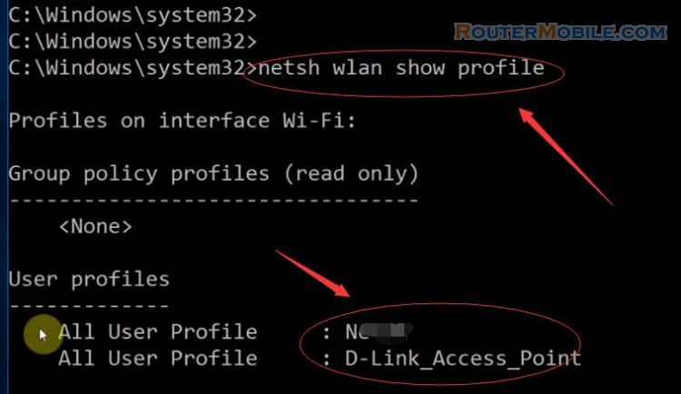 CMD : delete wireless network profile in Windows 10 / 8 / 7 / XP