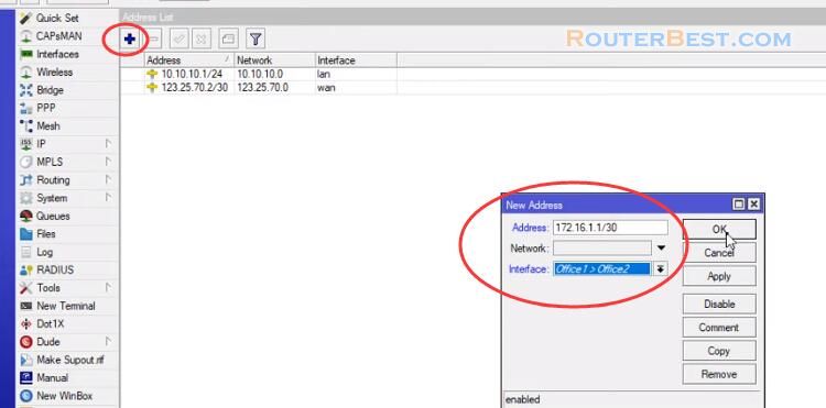 Connect 2 Mikrotik routers over Internet with GRE Tunnel