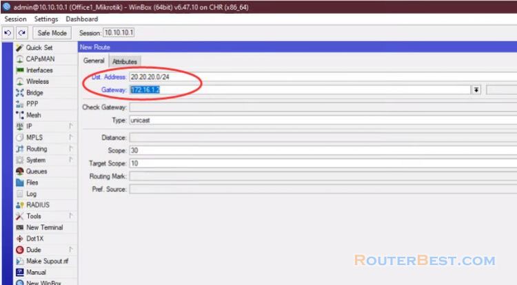 Connect 2 Mikrotik routers over Internet with GRE Tunnel