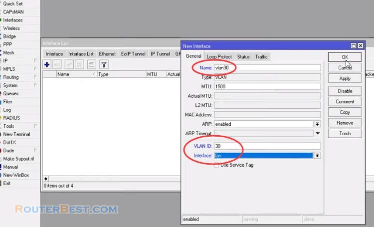 Create and Configure VLAN IP DHCP NAT on Mikrotik Router