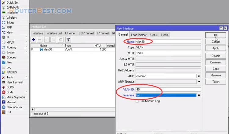 Create and Configure VLAN IP DHCP NAT on Mikrotik Router