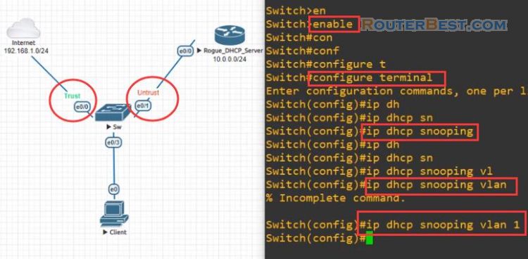 Block DHCP Rogue on Cisco Switch
