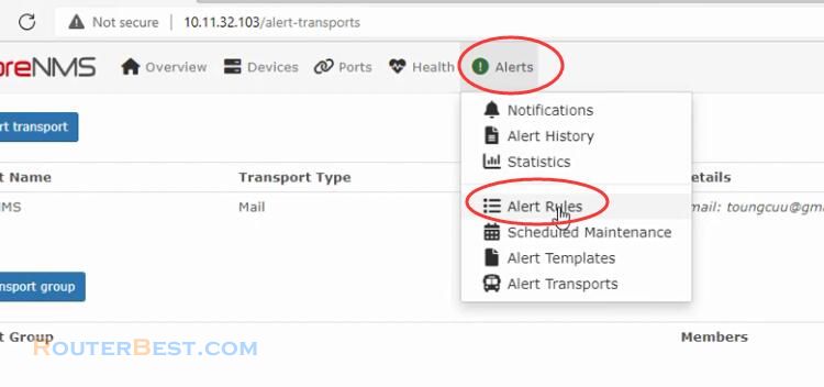 Send alert emails with LibreNMS when monitoring network devices