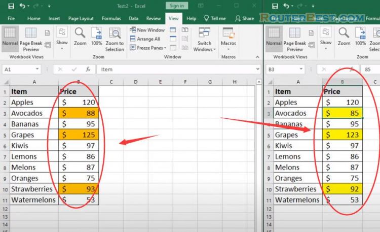 Excel: Find the Difference between 2 sheets and Highlight