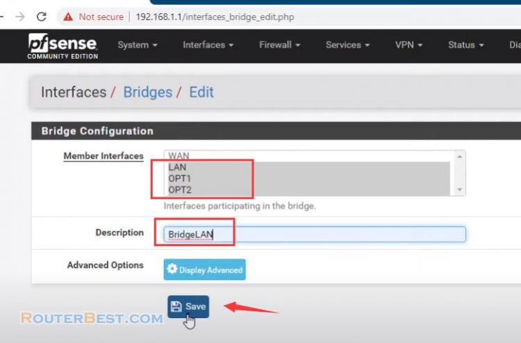 Configure pfSense Bridge over Multiple NICs as LAN