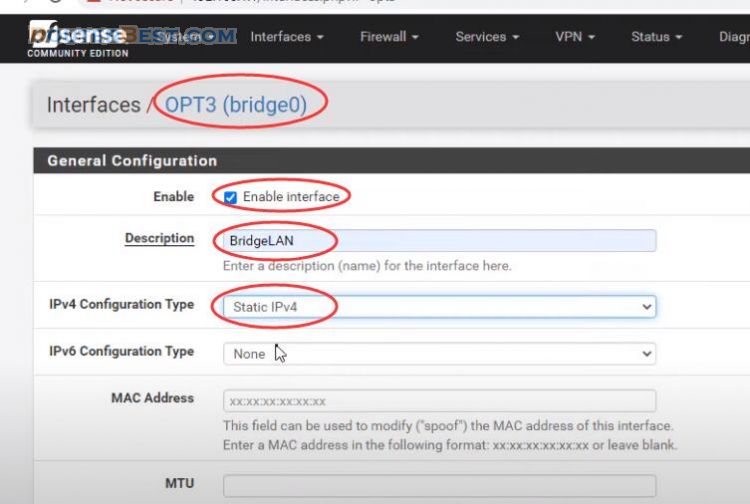 How to Configure pfSense Bridge over Multiple NICs as LAN